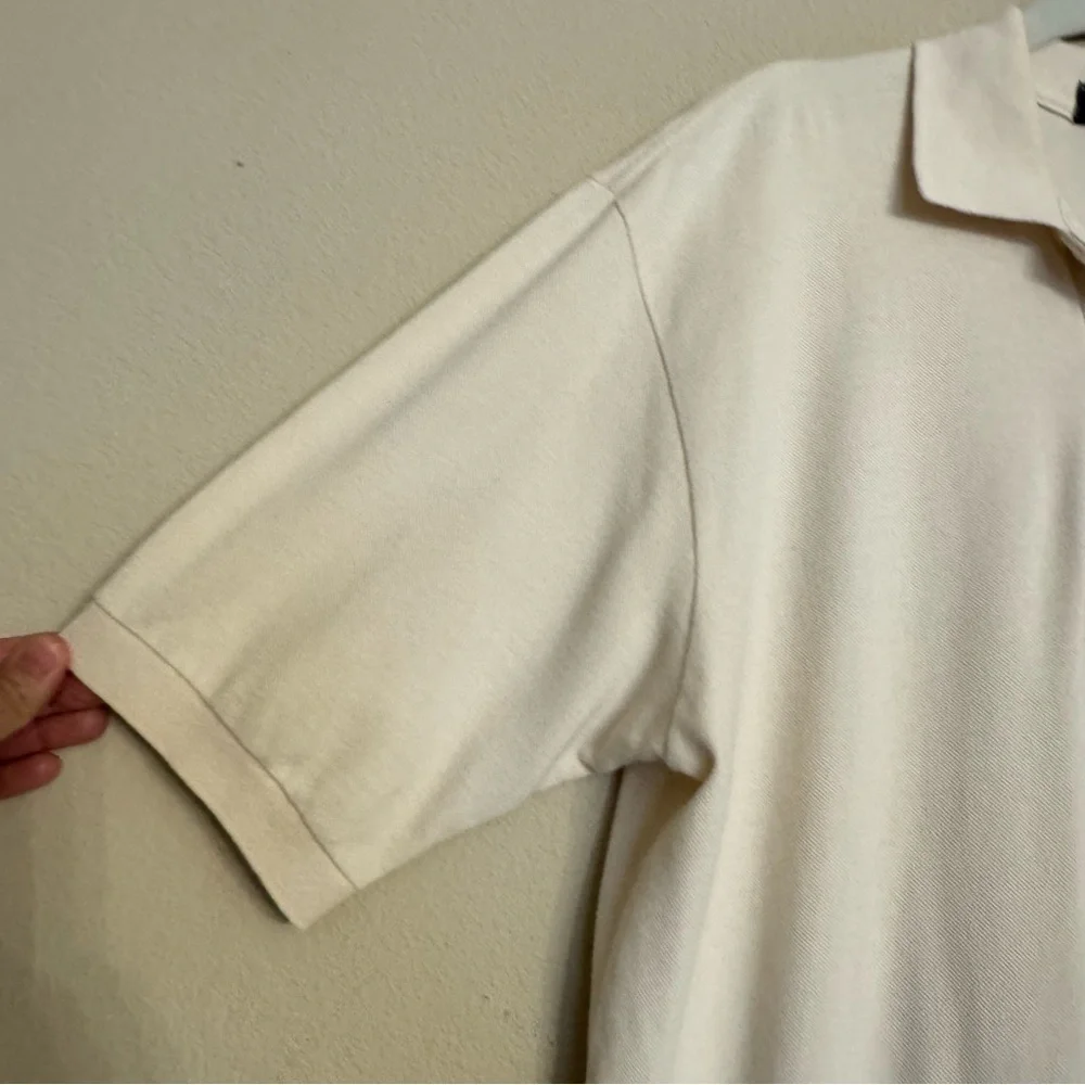 Vintage Polo Ralph Lauren Golf Shirt Sz Medium Ivory Logo Crest Preppy Academia